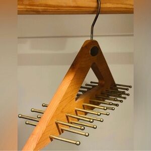 Original Vintage NORDSTROM Fine Art Solid Wood Brass 40 Tie Rack Hanger Antique